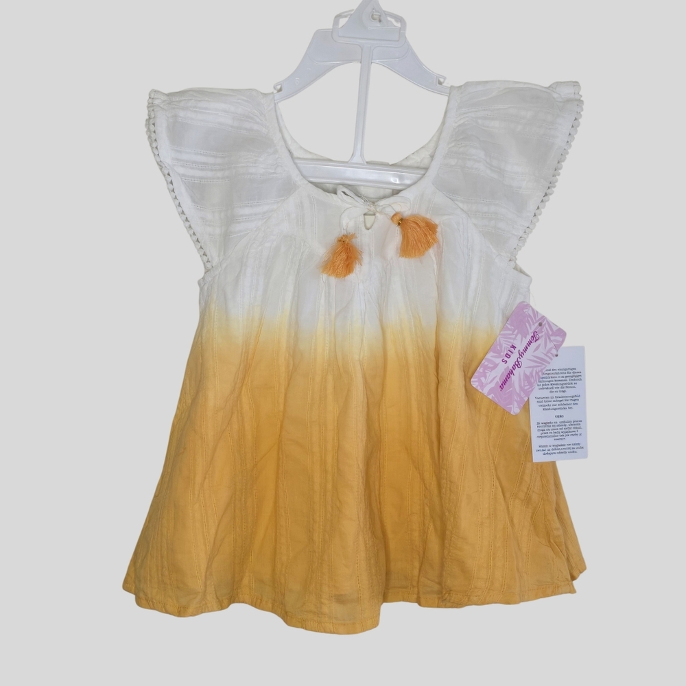 Tommy Bahama Kids Peasant Top Shorts Set Girls Size 5T Yellow White Boho NWT